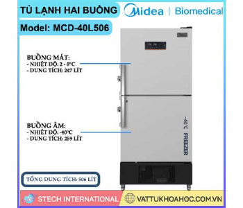 Tủ bảo quản 2 buồng (1 buồng mát 2 – 8℃, 1 buồng âm -40℃) MIDEA MCD-40L506
